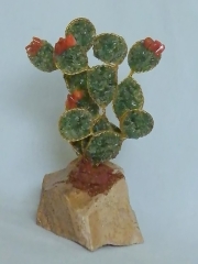Kaktus (± 12 cm) mit Karneol und Aventurin